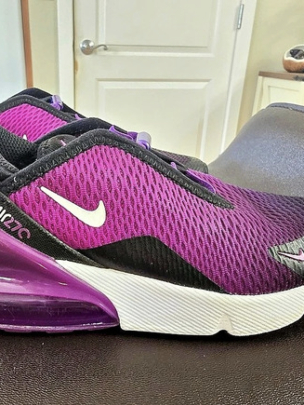 Nike Air Max 270 Girls US 13C Purple Black Sneakers